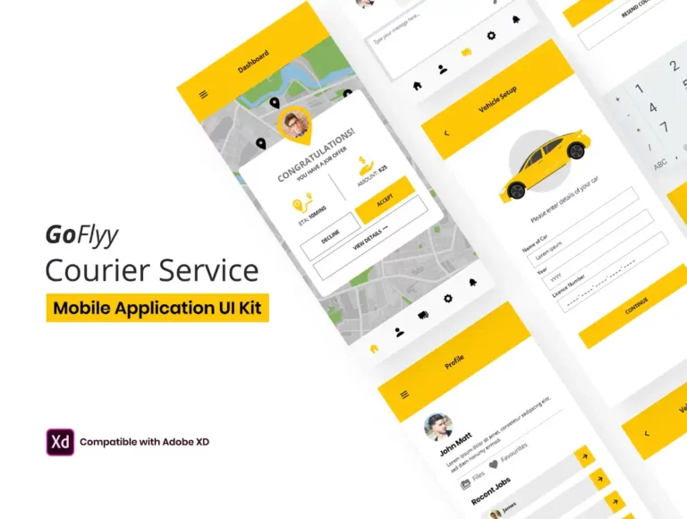 Free Courier Service Mobile App Design