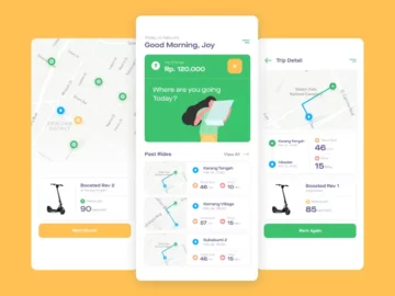 Free E-Scooter App UI Design