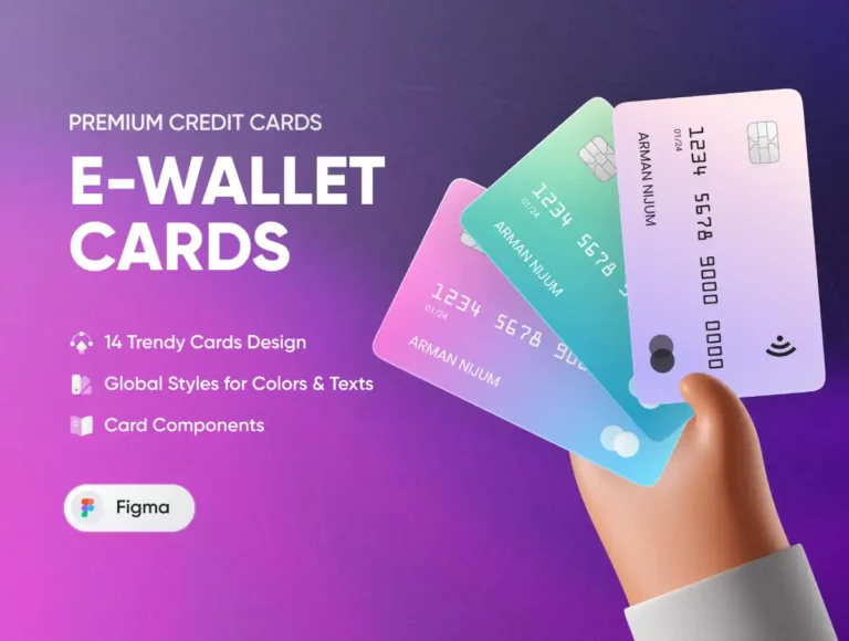 Free E-Wallet Credit Card Vectors for Figma