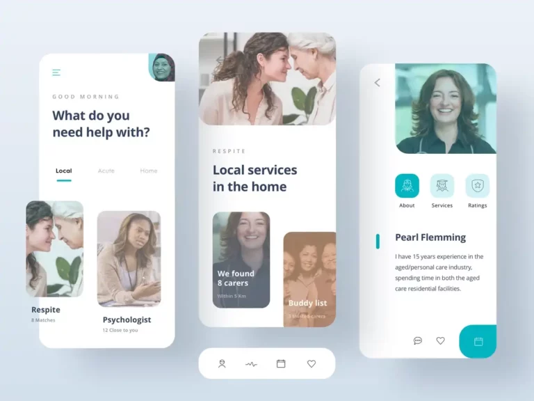 Free Home Care Support App UI Kit