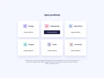Free Job Cards Grid UI Design for Figma