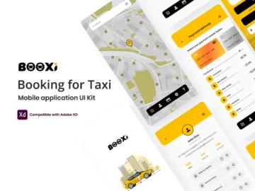 Free Mobile Taxi Booking App UI Kit