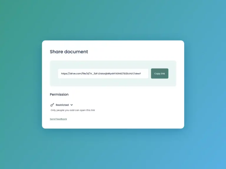 Free Share Document UI Design for Figma