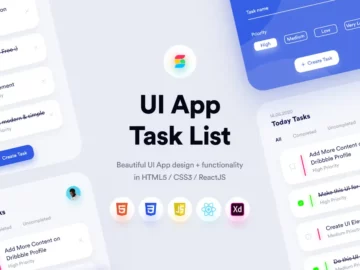 Task List - Free App UI Template