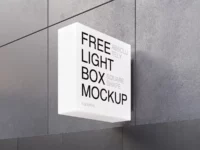 Free Lightbox Sign PSD Mockup