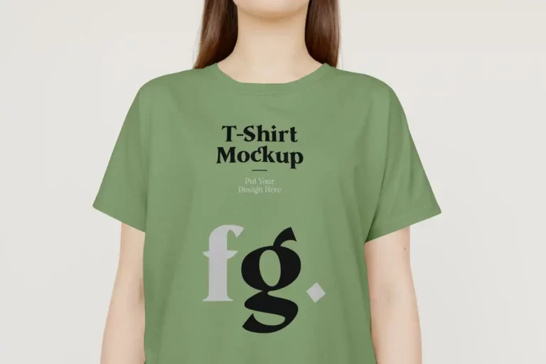 T-Shirt on Woman Free PSD Mockup