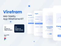 Virefram - Free Login & Register Process Wireframe Kit