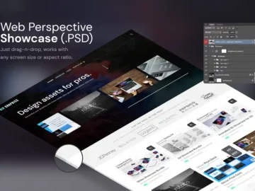 Free Perspective Website PSD Mockup